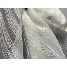 Akça Tekstil Makarna 450 Model Simli Kırık Beyaz Renk Hazır Dikilmiş Pileli Tül Perde 300*260