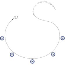 İndigo Takı Nazar Boncuğu Beyaz Gümüş Halhal