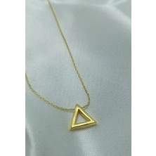 İnci Mode 24K Altın Kaplama Piramit Kolye