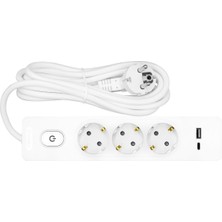 Seldur Kablolu Usb/type-C 20 W Hızlı Şarj 3'lü 2 Metre Grup Priz