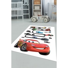 Evdeya Dijital Baskılı Kaymaz Yıkanabilir Renkli Arabalar Eğitici Çocuk Odası Halısı, Çocuk-03-Beyaz,
