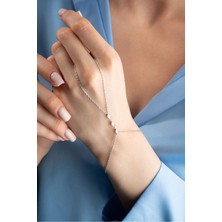 Nereze 925 Ayar Gümüş Rodyum Kaplama Damla Taşlı Şahmeran Bileklik Zirkon Taşlı Model