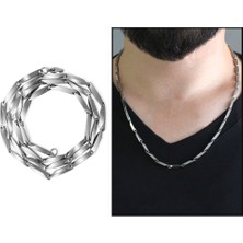 Tesbihane Silver Renk 55 cm 317L Çelik Singapur Zincir