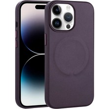 ZORE iPhone Uyumlu 14 Pro Kılıf Pu Deri Magsafe Wireless Şarj Özellikli Derix Kapak - Derin Mor