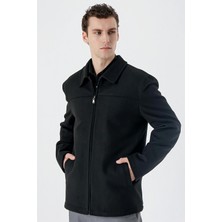 İmza Siyah Kaşe Bebe Yaka Astarlı Büyük Beden Comfort Fit Rahat Kesim Casual Mont 1007235255