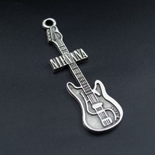 Bu Farklı Nirvana Elektro Gitar  Zincir Kolye - Gümüş Kaplama - Erkek Kadın Kolye - KOD:1087