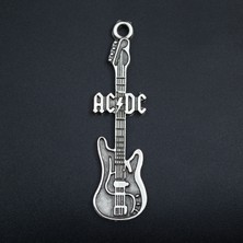 Bu Farklı Ac/dc Elektro Gitar Örme Zincir Kolye - Gümüş Kaplama - Erkek Kadın Kolye - NO:1559