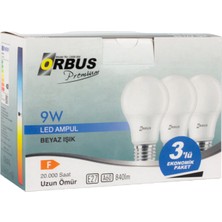 Winlight Orbus ORB/L9W 3lü Paket 9 Watt Beyaz LED Ampul