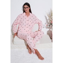 Lela Desenli Rahat Kesim Bol Paça Yazlık Pijama Takımı Bayan Pijama Takımı 6110014