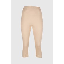 Ceylanoğlu 6'lı Kadın Ribana Dantelli Diz Altı Tayt-237 Ten