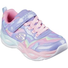 Skechers Twisty Glow  -  Sorbet Swirl Büyük Kız Çocuk Açık Gri/Çok Renkli Işıklı Spor Ayakkabı 303716L Pwmt