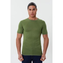 Tony Montana Klasik Kalıp Bisiklet Yaka Detaylı Triko T-Shirt-TY1068TY242