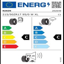 Riken 215/50 R17 95W Xl Ultra Hi̇gh Performans Oto Yaz Lastiği ( Üretim Yılı: 2024 )