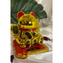 Rahan Maneki Neko Feng Shui Bereket Şans Mutluluk Çağıran Şans Kedi Sarı Gold