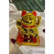 Rahan Maneki Neko Feng Shui Bereket Şans Mutluluk Çağıran Şans Kedi Sarı Gold