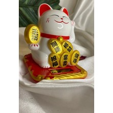 Rahan Maneki Neko Feng Shui Bereket Şans Mutluluk Çağıran Şans Kedisi Solar Panelli Hareketli Pati Feng Shui 02