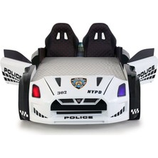Ferraminii Polis Arabalı Yatak Kapıları Açılan Gtr Full Ledli Kumandalı ve Müzikli