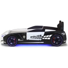 Ferraminii Polis Arabalı Yatak Kapıları Açılan Gtr Full Ledli Kumandalı ve Müzikli
