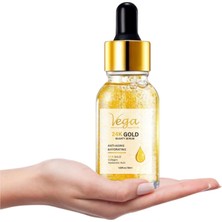 Vega 24K Altın Parçacıklı Hyaluronik Asit İçeren Karşıtı Kolajen Cilt Bakım Serum 30 ml