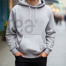 Crea Eymer Wear Istanbul Yırtık Desenli Tasarım Baskılı Oversize Hoodie Sweatshirt Gri