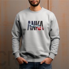 Crea Eymer Wear Anka Illüstratif Baskılı Oversize 3 Iplik Hoodie Sweatshirt Siyah