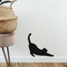Alvina Atölye Kedi Figürlü Siyah Duvar Dekoru - Bioplastik