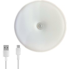 Amber LED 1 Adet Hareket Sensörlü Ledli Gece Lambası, Şarj Edilebilir, Taşınabilir, 4000K Ilık Günışığı, Dolap Içi Lamba, Merdiven, Koridor ve Banyo Kullanımı Için