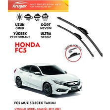 Kruger Honda Civic Fc5 Muz Silecek Takımı 1.5 1.6 Motor 2017-2021 Arası Araca Özel Orijinal Aparat