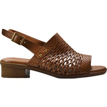 Beety 6001  Deri Siyah & Kahverengi Anatomik Kadın Sandalet