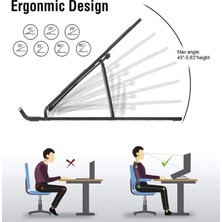 Lisinya Pratik 7 Kademeli Ayarlı Katlanabilir Laptop Tablet Standı Siyah ( Lisinya )