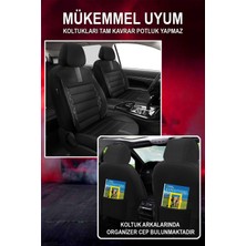 Nemsa Universal Dark Carbon Fiat Tipo Uyumlu Oto Koltuk Kılıfı 5 Koltuk Tam Set