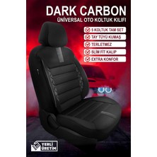 Nemsa Universal Dark Carbon Renault Megane 3 Uyumlu Oto Koltuk Kılıfı 5 Koltuk Tam Set