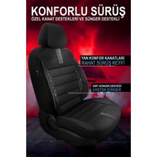 Nemsa Universal Dark Carbon Ford Fusion Uyumlu Oto Koltuk Kılıfı 5 Koltuk Tam Set