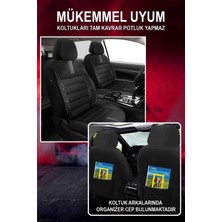 Nemsa Universal Dark Carbon Ford Fusion Uyumlu Oto Koltuk Kılıfı 5 Koltuk Tam Set