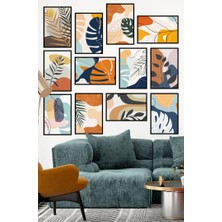 Trend Poster Modern Özgün Tasarım Çerçeve Görünümlü 12 Parça Mdf Tablo