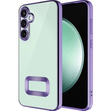 Case World Caseworld Samsung Galaxy A05S Kapak Yanları Renkli Lens Korumalı Logo Gösteren Şeffaf Luxury Silikon Kılıf - Lila