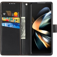 Cool-M Samsung Galaxy Z Fold4 5g Deri Kılıf Hattı Baskılı Telefon Kapağı (Yurt Dışından)