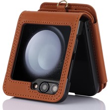 Cool-M Samsung Galaxy Z Flip5 5g Crossbody Rfıd Engelleme Deri+Tpu Çizik Geçirmez Koruyucu Kabuk (Yurt Dışından)