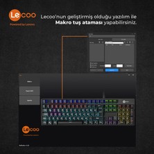 Lenovo Lecoo KG1101 Makro Tuşlu USB Kablolu RGB LED Aydınlatmalı Blue Switch Gaming Mekanik Türkçe Q Klavye Siyah