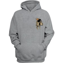 The Wert Unisex Alarm Clock That Doesn't Ring Baskılı Gri Normal Kalıp Şardonlu Kalın Sweatshirt