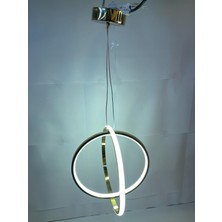 Er-Es Aydınlatma 3 Renk Işıklı Modern Sarkıt Gold Kasa Led Avize Ledli Avize