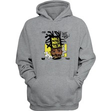 The Wert Unisex Arte Hip Hop Dolla Bill'ya Baskılı Gri Normal Kalıp Şardonlu Kalın Sweatshirt