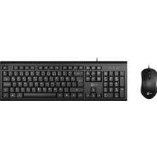 Lenovo Lecoo CM101 USB Kablolu Türkçe Q Klavye & Mouse Set Siyah