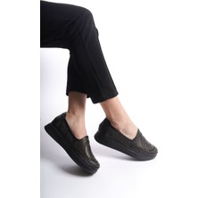Tamdabu Ayakkabı Hakiki Deri Siyah Anatomik Comfort Taban Günlük Kadın  Ayakkabı  TMD2024651