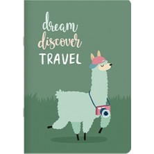 Keskin Color Çizgili Tel Dikişli Kuşe Kapak Gezginler Not Defteri - Gezgin Lama 12X17