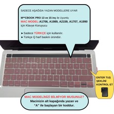 McStorey Macbook Pro Klavye Koruyucu Türkçe Q Için A1706 A1989 A2159 A1707 A1990 ile Uyumlu