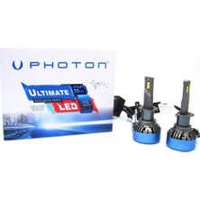 Oto Aksesuarcım Photon Ultimate +5 Plus Hb3 9005 LED Xenon Far Buz Beyaz Fanlı Canbus 55W 12-24V