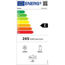 Regal Nfk 48021 427 Lt E Enerji Sınıfı No Frost Kombi Buzdolabı