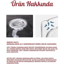 madamev 2li Çift Cidarlı Bardak 200 ml Ev Ofis Çay Fincanı Kahve Sunum Bardağı Dayanıklı Kupa Cam Bardak