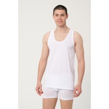 Fsm1453 Erkek Pamuklu Süper Ince Süprem Penye Comfort Fit Beyaz Atlet 2'li -380